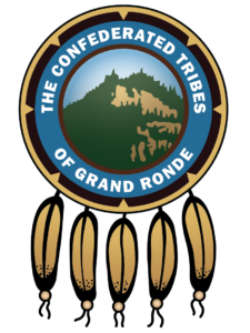 Logo of the Confederated Tribes of Grand Ronde.